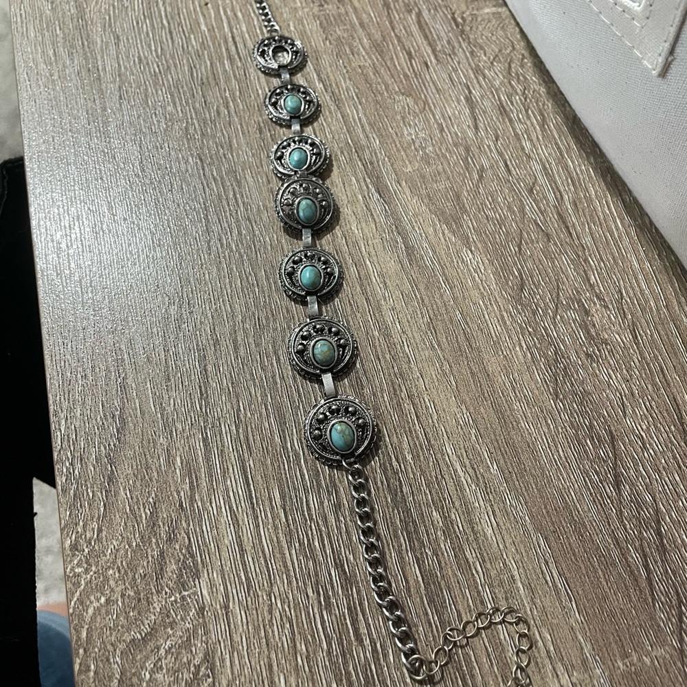 Turquoise and silver southwest necklace